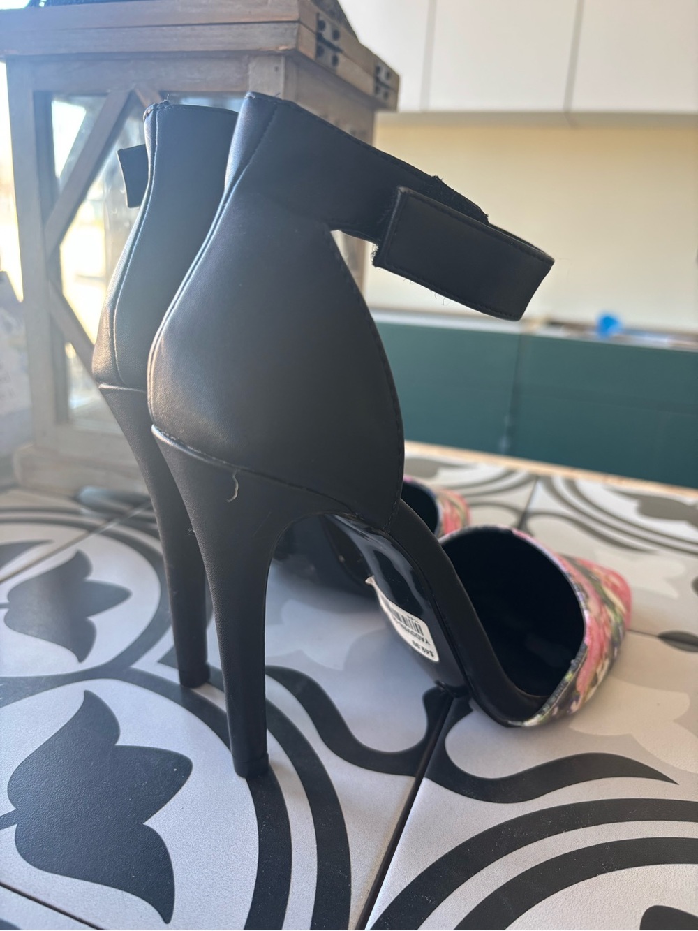 Call It Spring Pink Floral Pointed Toe Ankle-Strap Heels - Picture 2 of 4